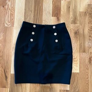 Black button detail suit skirt size 8